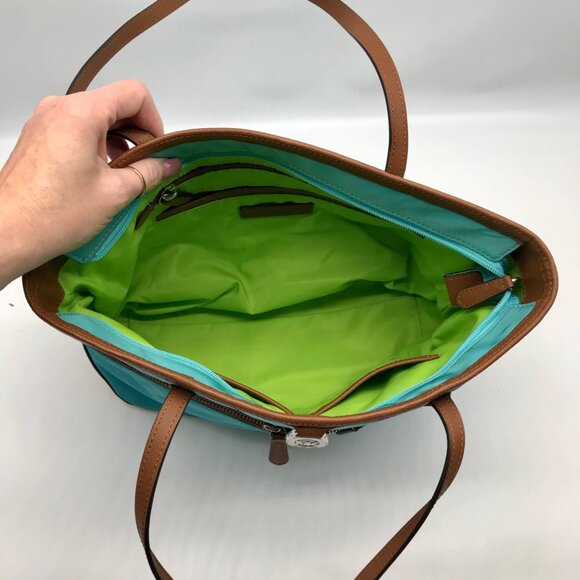 Michael Kors Blue Nylon & Leather Pocket Tote - Picture 10 of 10